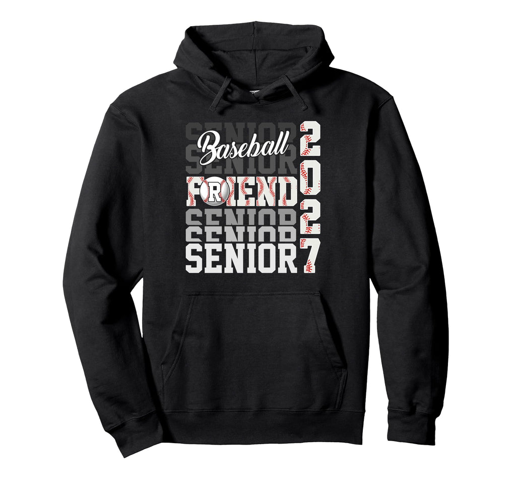 Senior 2027 Baseball Friend Proud Hoodie - Minimalist Print for Adults - T-Shirt, Sweatshirt, Hoodie