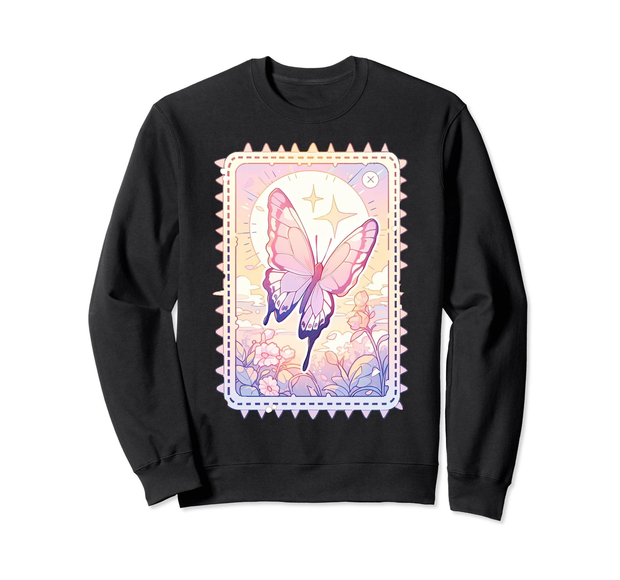 Pastel Butterfly Dreamy Nostalgia Sweatshirt - Minimalist Print for Adults - T-Shirt, Sweatshirt, Hoodie