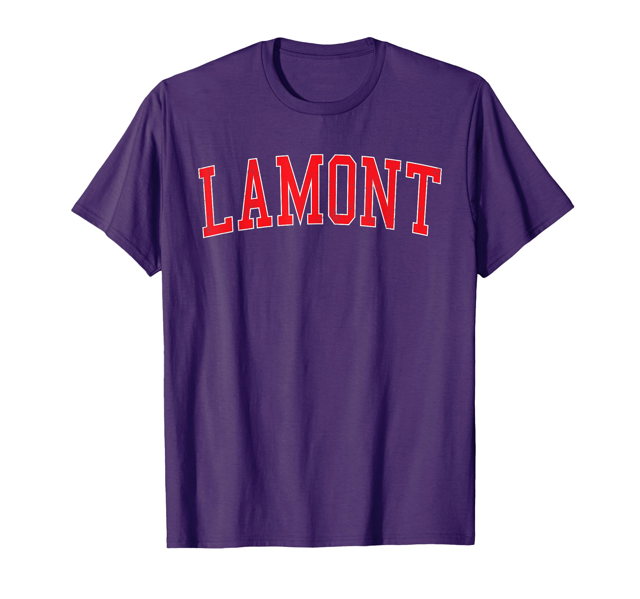 Lamont Ca Distressed Red Varsity T-Shirt - Unique Graphic for Adults - T-Shirt, Sweatshirt, Hoodie