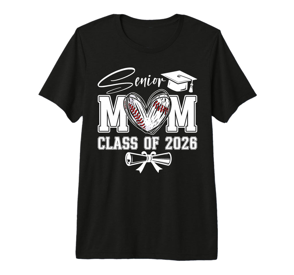 Senior Mom Class 2026 Graduate Baseball T-Shirt - Graphic Print for Adults - T-Shirt, Sweatshirt, Hoodie