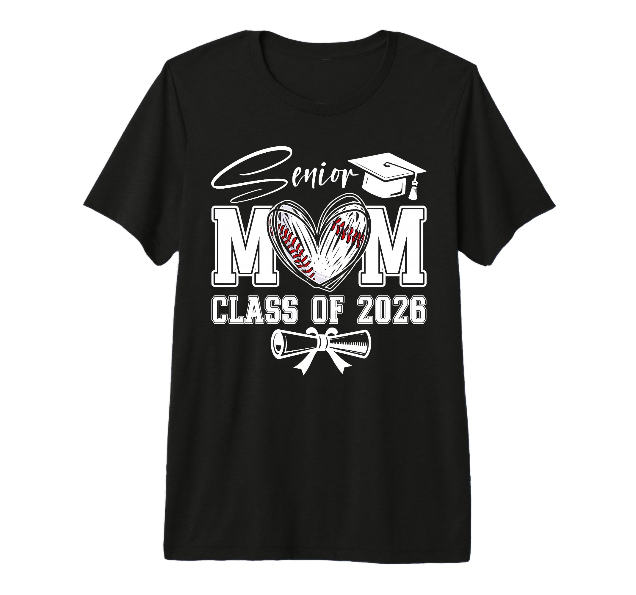 Senior Mom Class 2026 Graduate Baseball T-Shirt - Graphic Print for Adults - T-Shirt, Sweatshirt, Hoodie