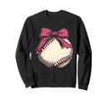 Baseball Coquette Bow Baseball Mom Sweatshirt - Aesthetic Graphic Men Women - T-Shirt, Sweatshirt, Hoodie