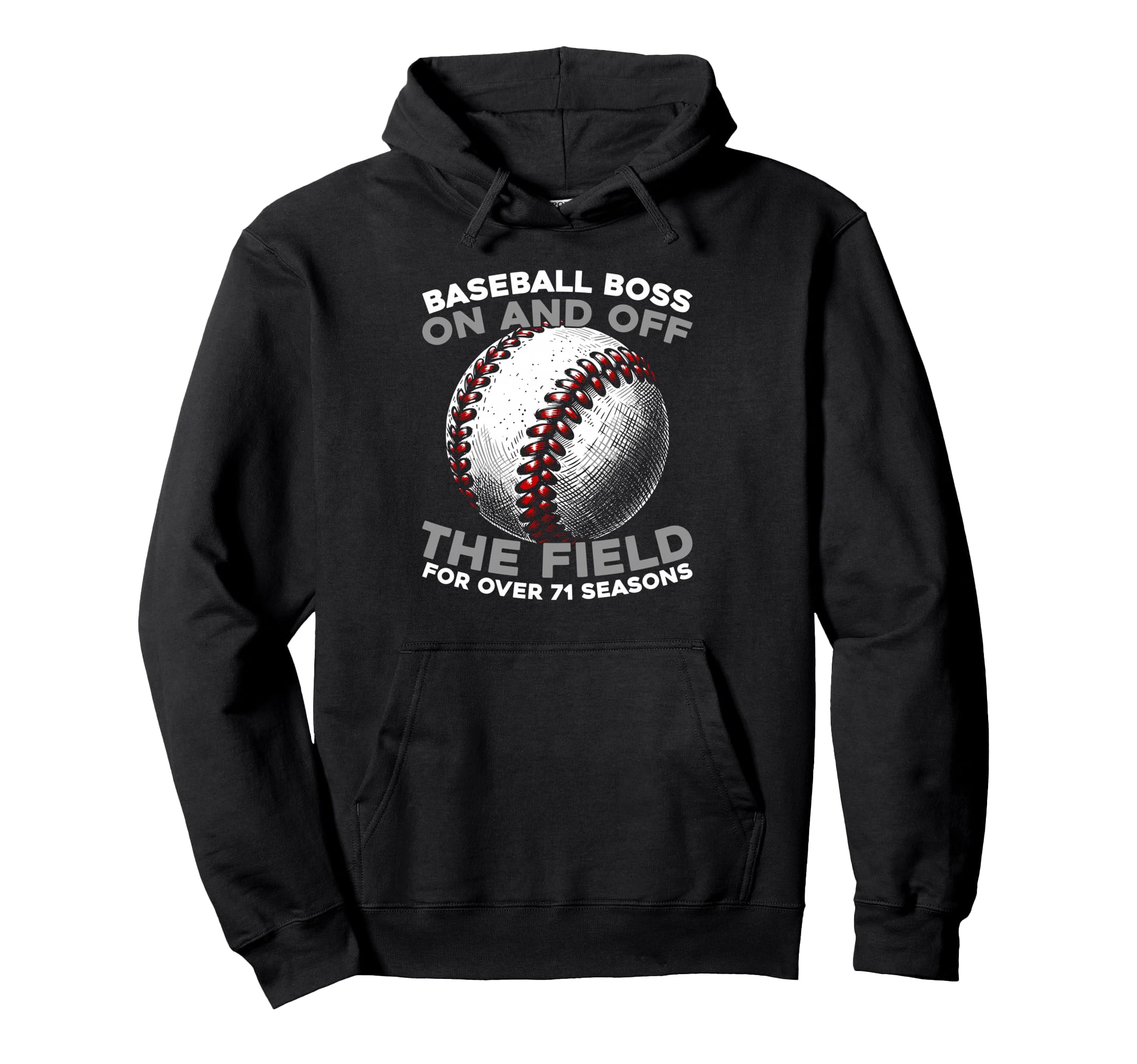 71 Years Old Baseball Sport Player Hoodie - Aesthetic Graphic for Adults - T-Shirt, Sweatshirt, Hoodie
