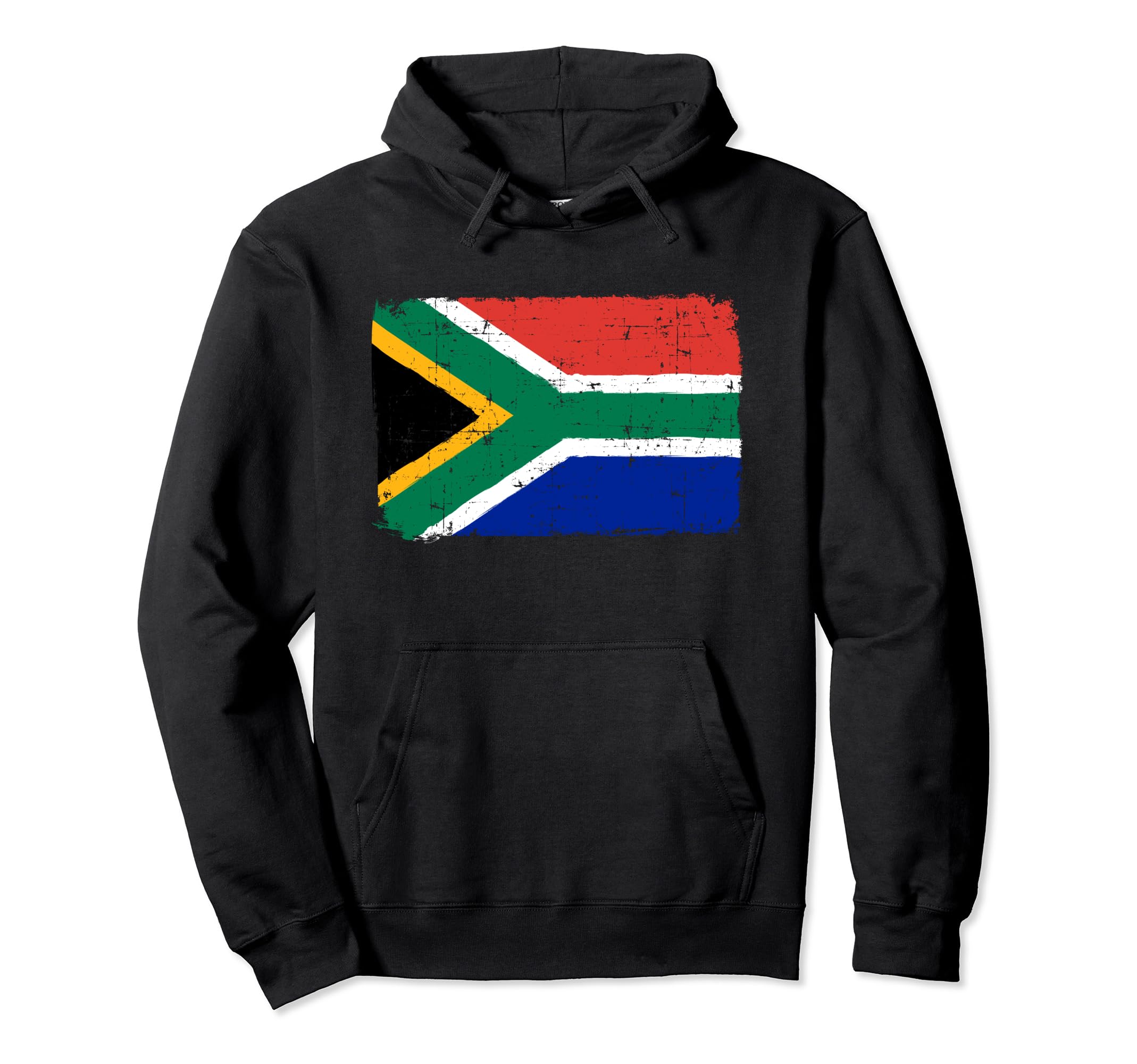 South Africa Flag Distressed Hoodie - Fun Novelty Design Unisex - T-Shirt, Sweatshirt, Hoodie