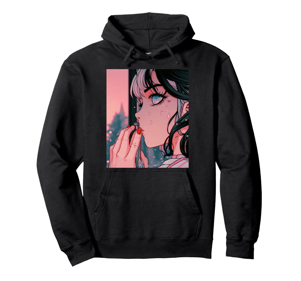 Anime Vaporwave Egirl Aesthetic Hoodie - Minimalist Print for Adults - T-Shirt, Sweatshirt, Hoodie