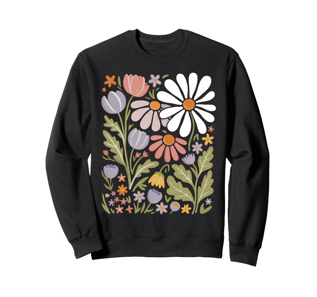 Wildflowers Flowers Pattern Sweatshirt - Fun Novelty Design Men Women - T-Shirt, Sweatshirt, Hoodie