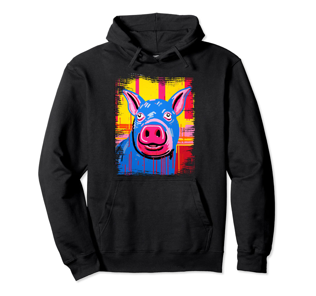Funny Pig 90S Pop Art Graffiti Farmer Hoodie - Minimalist Print Unisex - T-Shirt, Sweatshirt, Hoodie