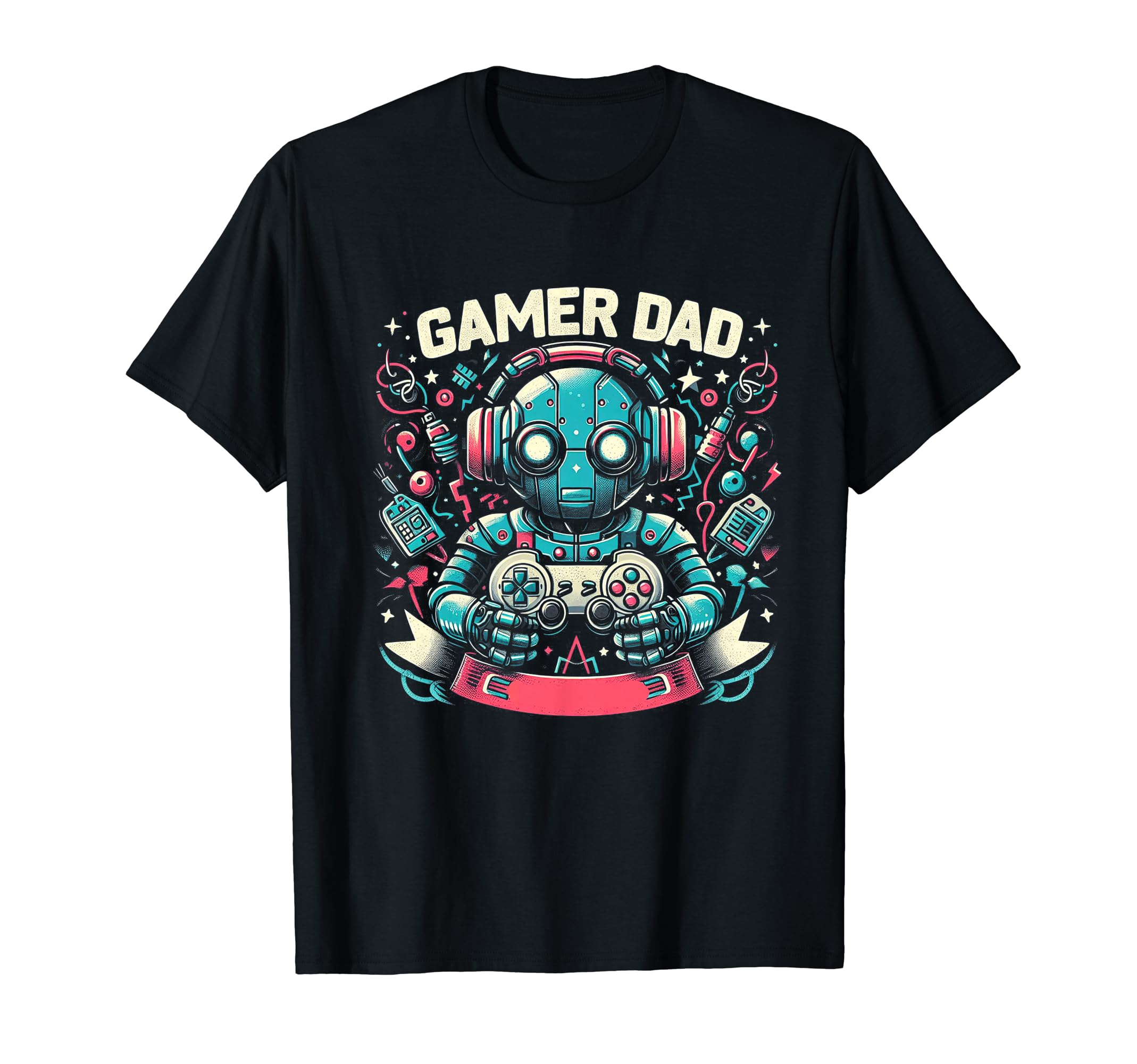 Gamer Dad Game Controller Gaming Video T-Shirt - Graphic Print for Adults - T-Shirt, Sweatshirt, Hoodie