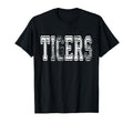 Tigers Mascot Distressed School T-Shirt - Minimalist Print Men Women - T-Shirt, Sweatshirt, Hoodie