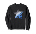 Blue Cyber Y2K Star Aesthetic Sweatshirt - Unique Graphic for Adults - T-Shirt, Sweatshirt, Hoodie