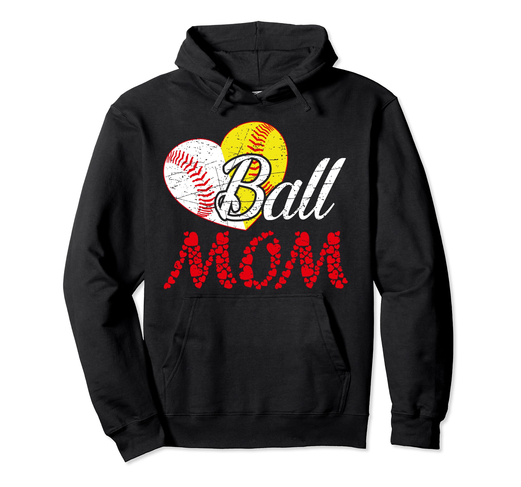 Ball Mom Softball Baseball Funny Hoodie - Aesthetic Graphic Unisex - T-Shirt, Sweatshirt, Hoodie