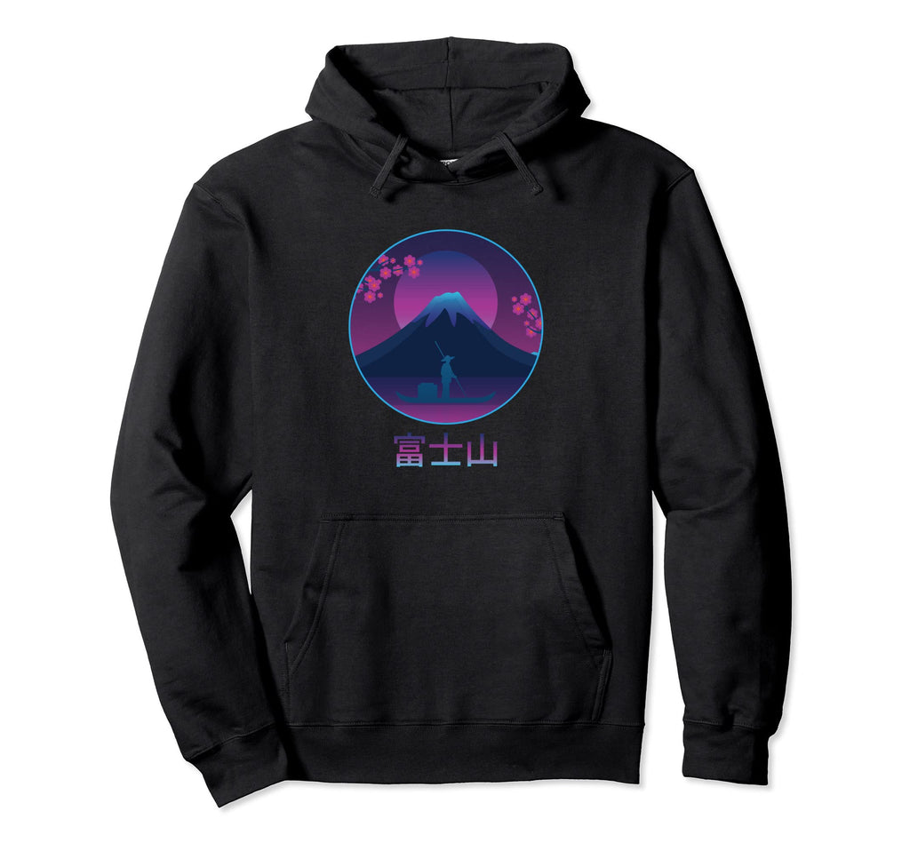 Vaporwave Fuji Yama Aesthetic Kawaii Hoodie - Custom Art Print for Adults - T-Shirt, Sweatshirt, Hoodie