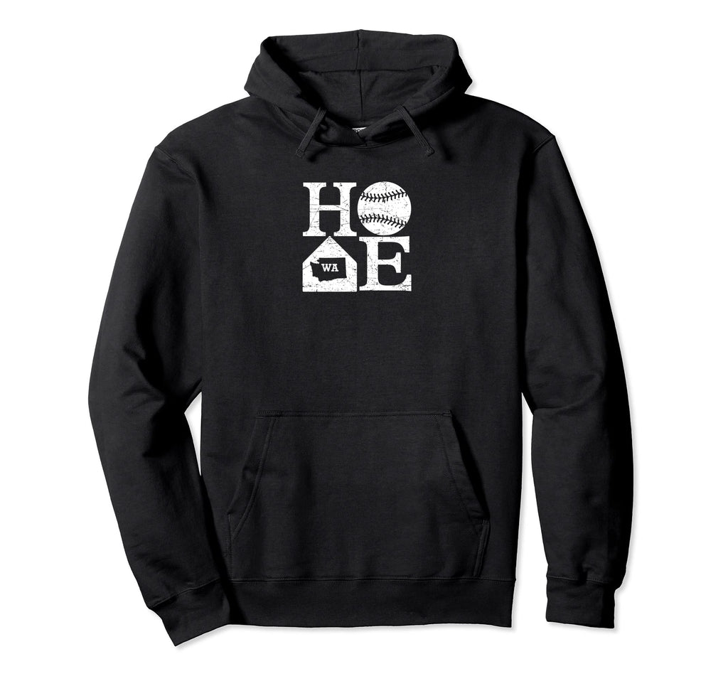Baseball Home Washington State Outline Hoodie - Custom Art Print Unisex - T-Shirt, Sweatshirt, Hoodie