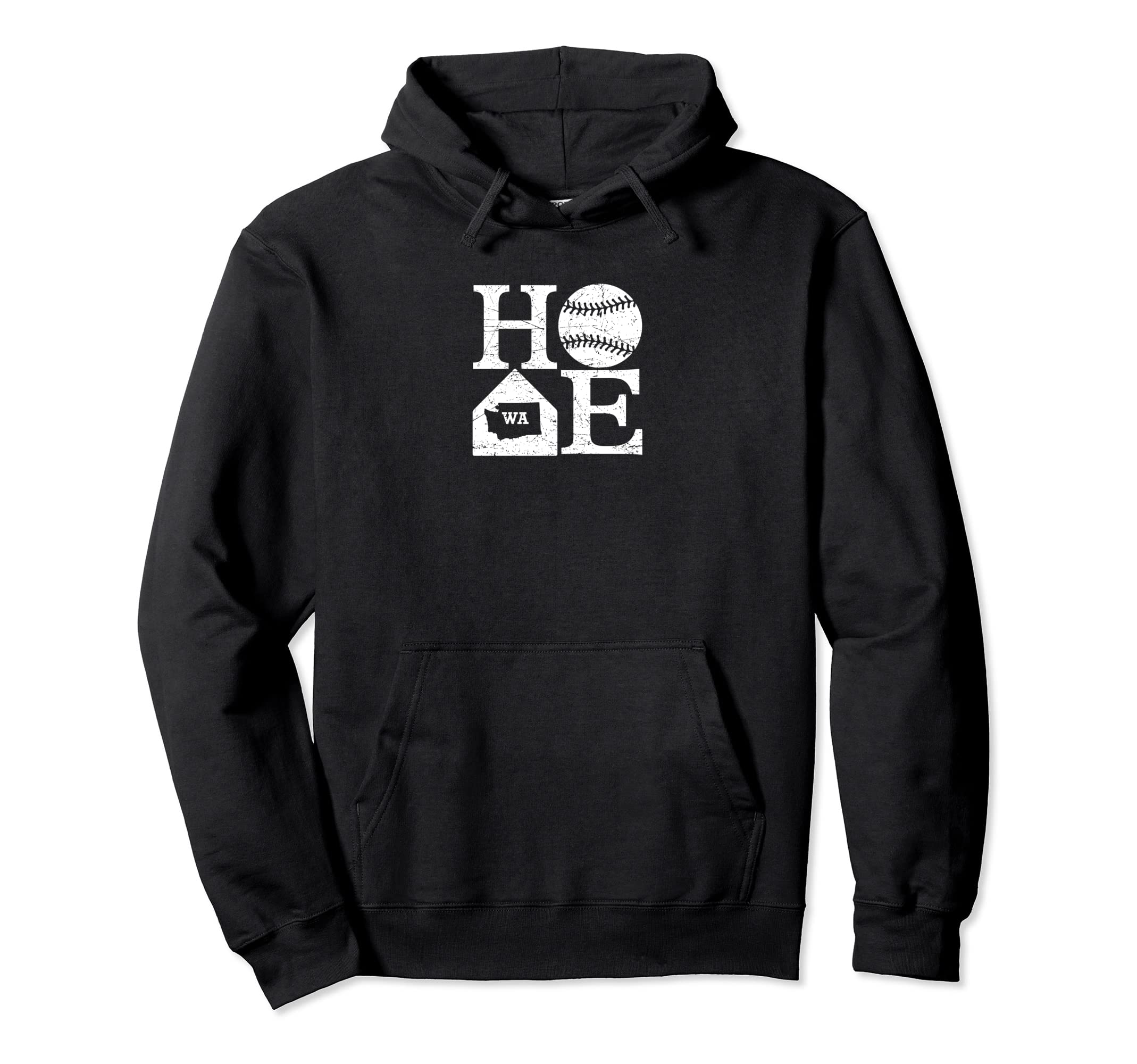 Baseball Home Washington State Outline Hoodie - Custom Art Print Unisex - T-Shirt, Sweatshirt, Hoodie