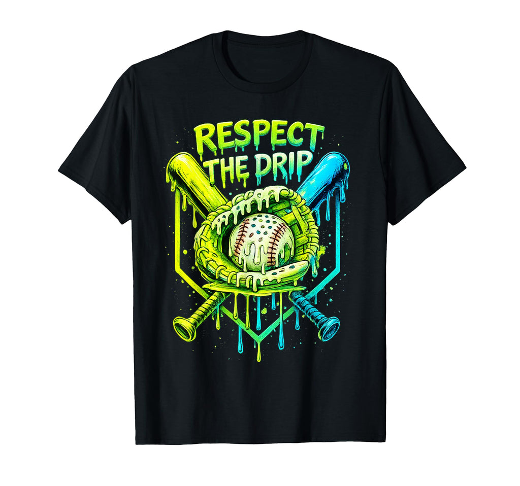 Baseball Drip Team And Ice Cream T-Shirt - Unique Graphic for Adults - T-Shirt, Sweatshirt, Hoodie