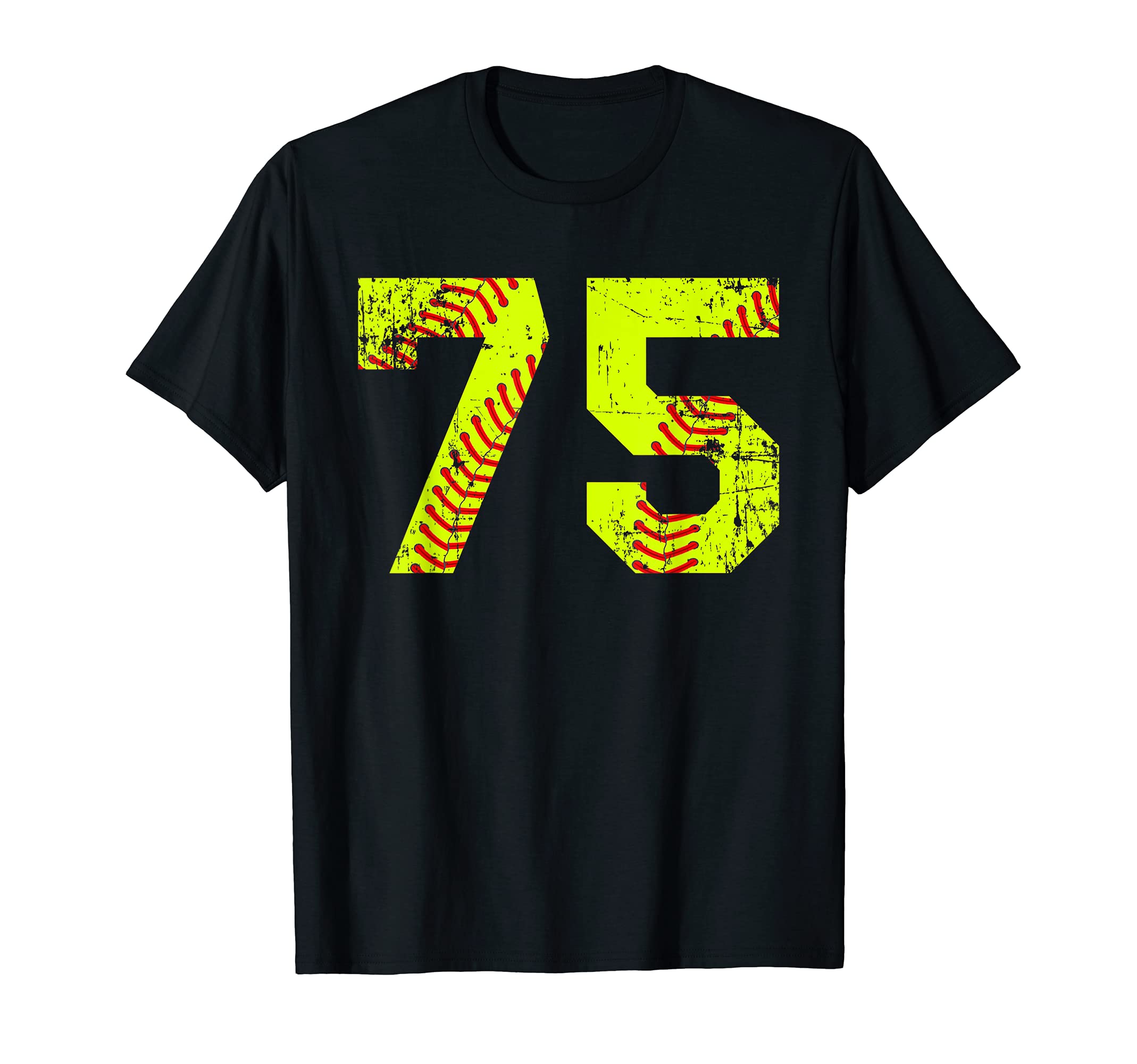 Softball 75 Jersey Number T-Shirt - Aesthetic Graphic Unisex - T-Shirt, Sweatshirt, Hoodie