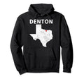 Denton Texas Tx Map Love Heart Distressed Hoodie - Graphic Print Men Women - T-Shirt, Sweatshirt, Hoodie