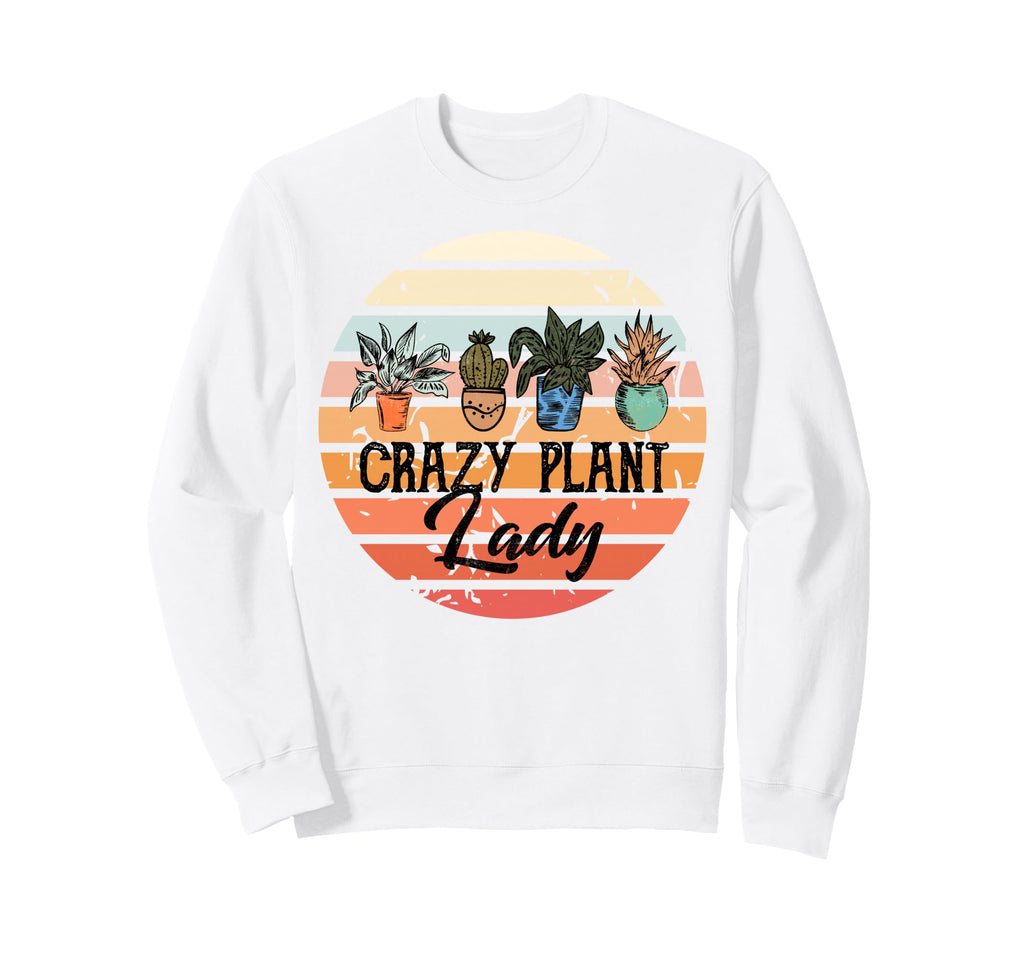 Crazy Plant Lady Sunset Houseplant Sweatshirt - Unique Graphic for Adults - T-Shirt, Sweatshirt, Hoodie