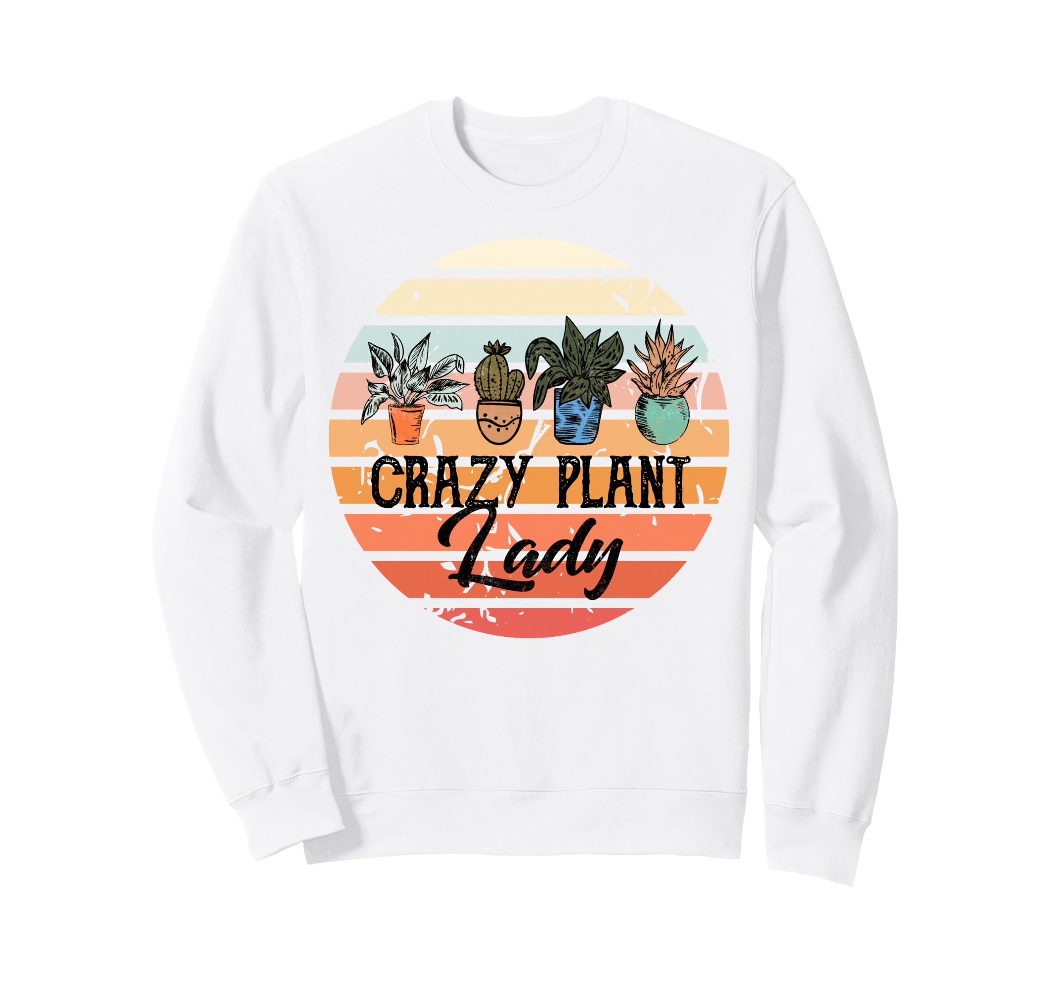 Crazy Plant Lady Sunset Houseplant Sweatshirt - Unique Graphic for Adults - T-Shirt, Sweatshirt, Hoodie