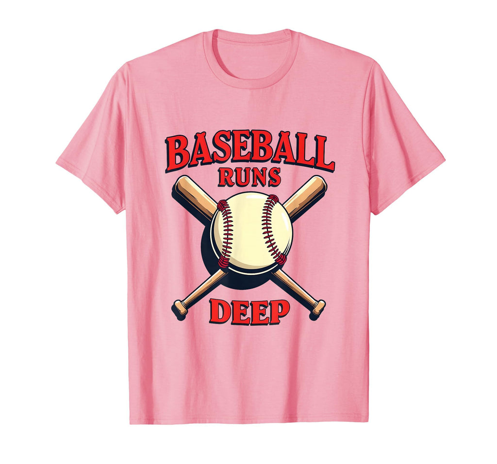 Baseball Runs Deep Proud Baseball Dad T-Shirt - Minimalist Print Men Women - T-Shirt, Sweatshirt, Hoodie
