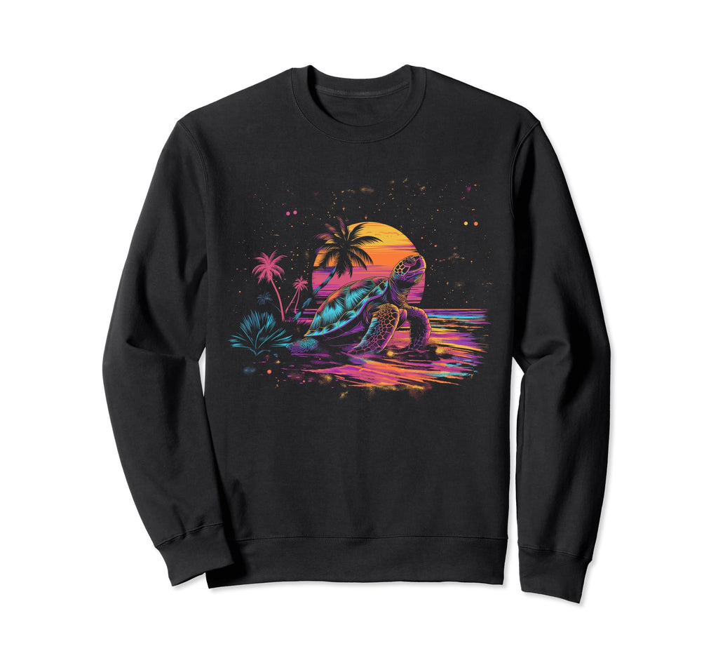 Turtle Vaporwave Aesthetic Sweatshirt - Novelty Apparel Men Women - T-Shirt, Sweatshirt, Hoodie