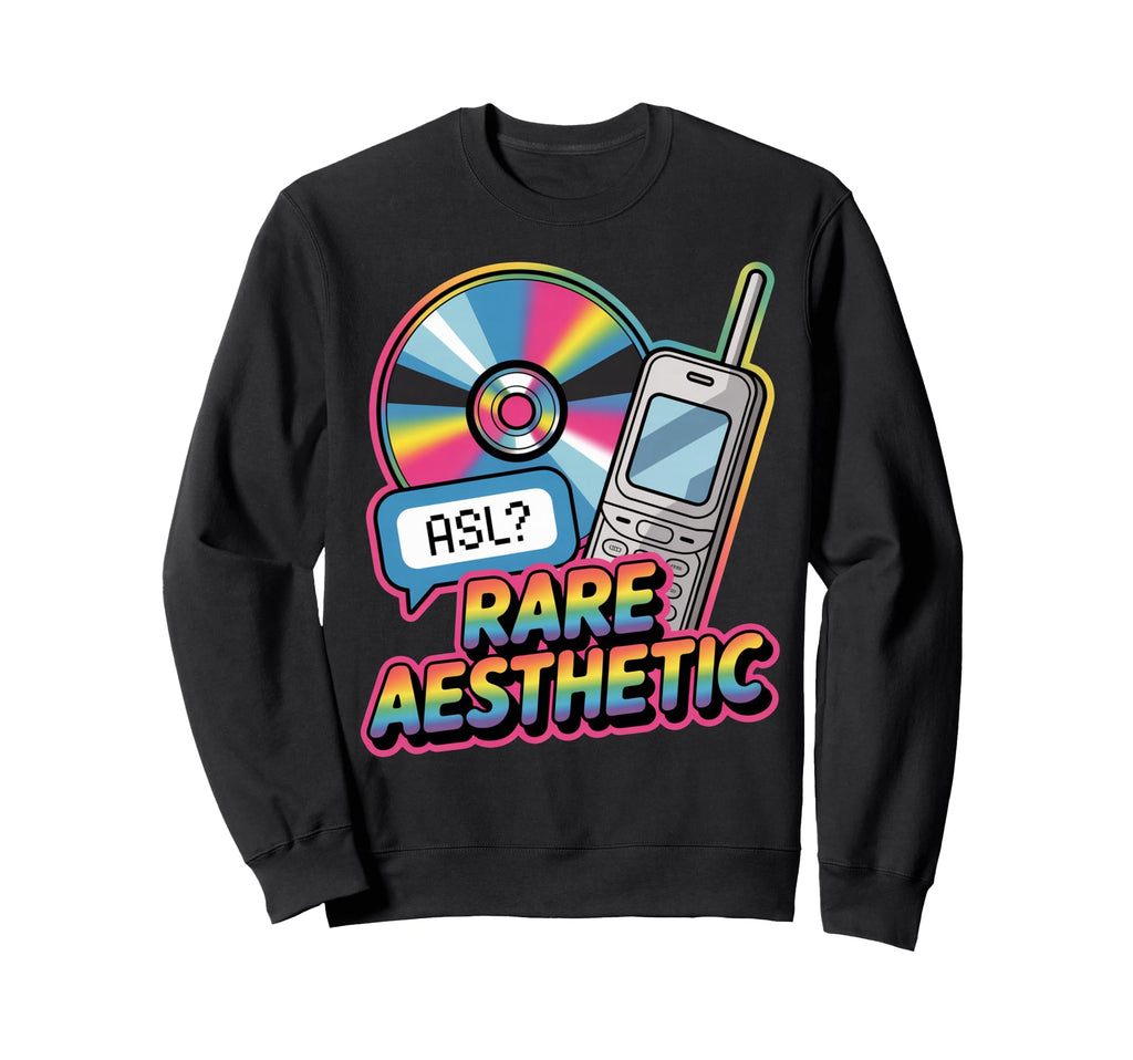 Rare Aesthetic Nostalgia Y2K Sweatshirt - Casual Everyday Wear for Adults - T-Shirt, Sweatshirt, Hoodie