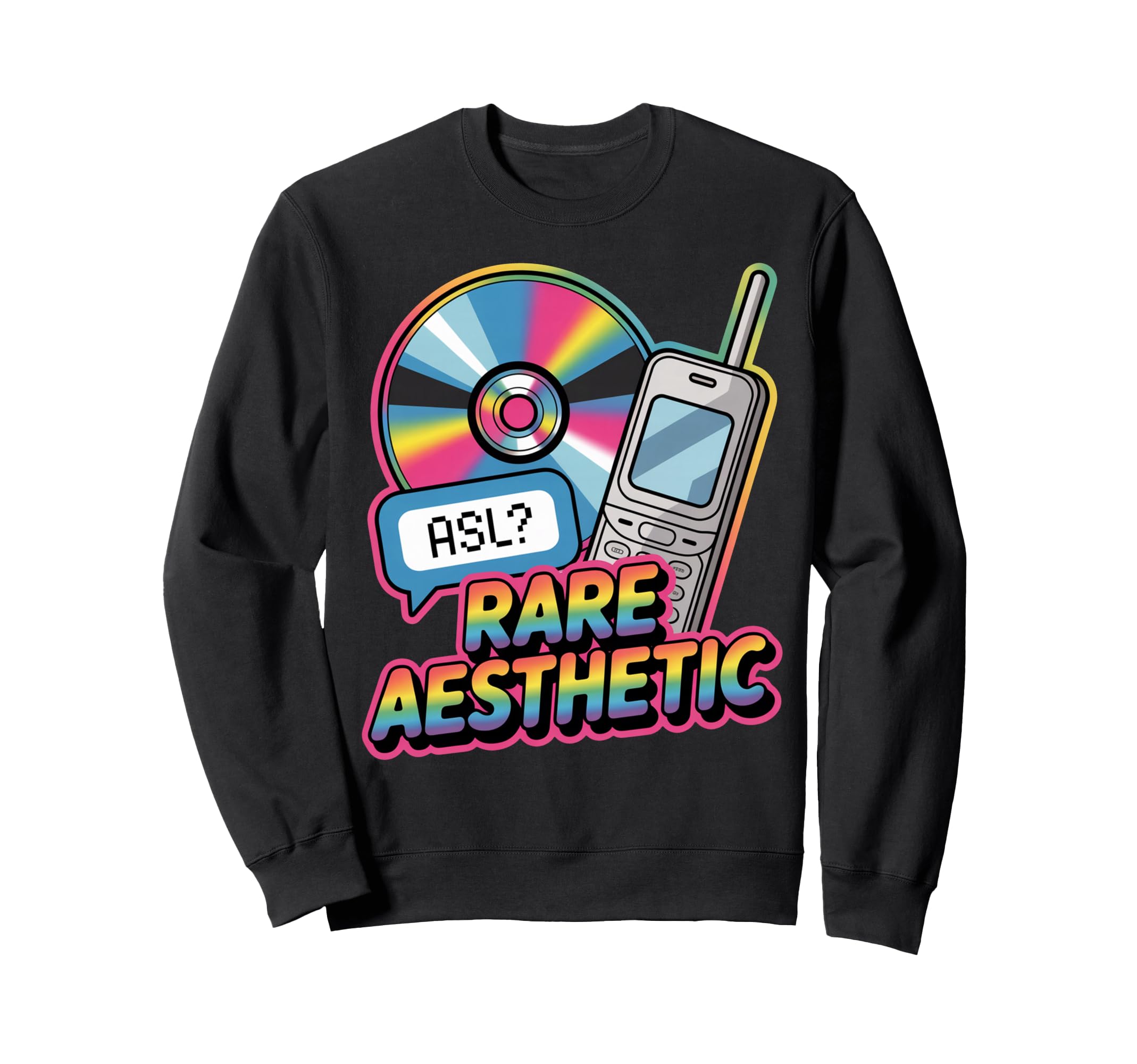 Rare Aesthetic Nostalgia Y2K Sweatshirt - Casual Everyday Wear for Adults - T-Shirt, Sweatshirt, Hoodie