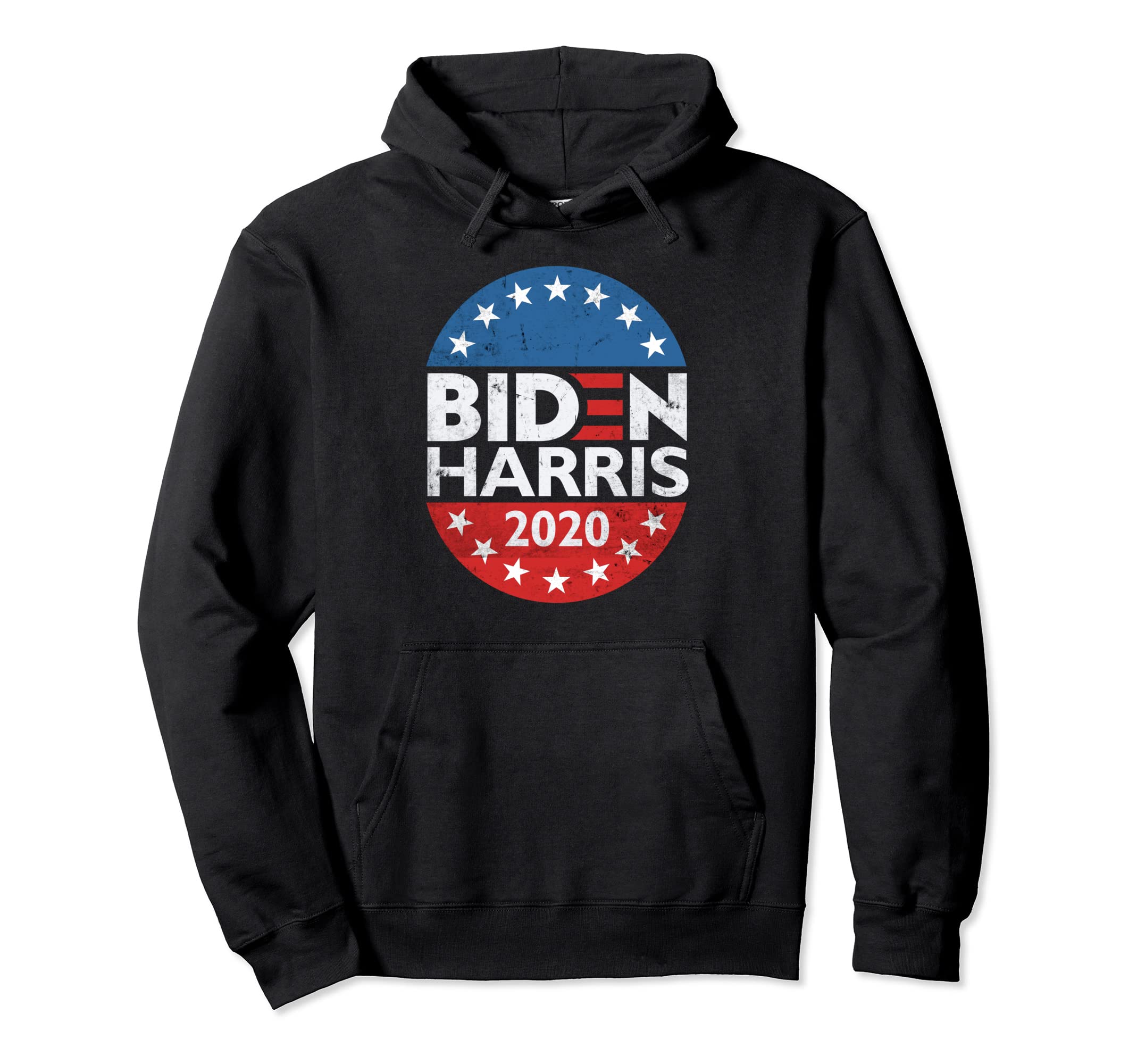 Biden Harris 2020 Red White Blue Distressed Hoodie - Unique Graphic Unisex - T-Shirt, Sweatshirt, Hoodie