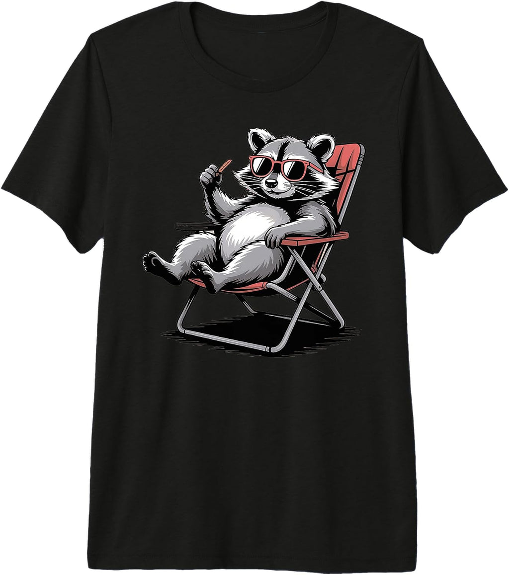 Chill Camping Raccoon Summer - Adult & Kids T-Shirts, Sweatshirts & Hoodies apparel design preview 1