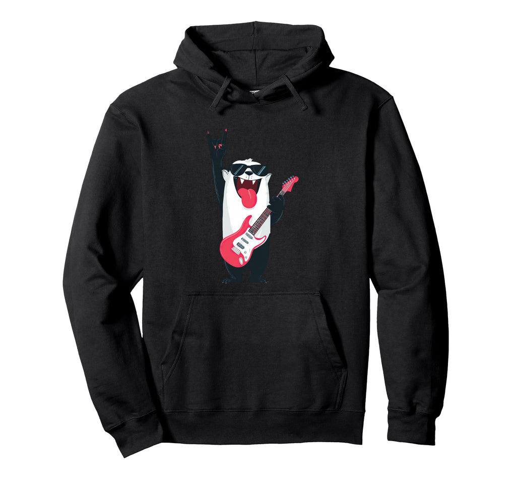 Funny Bear Guitarist Animal Music Lover Hoodie - Novelty Apparel Unisex - T-Shirt, Sweatshirt, Hoodie