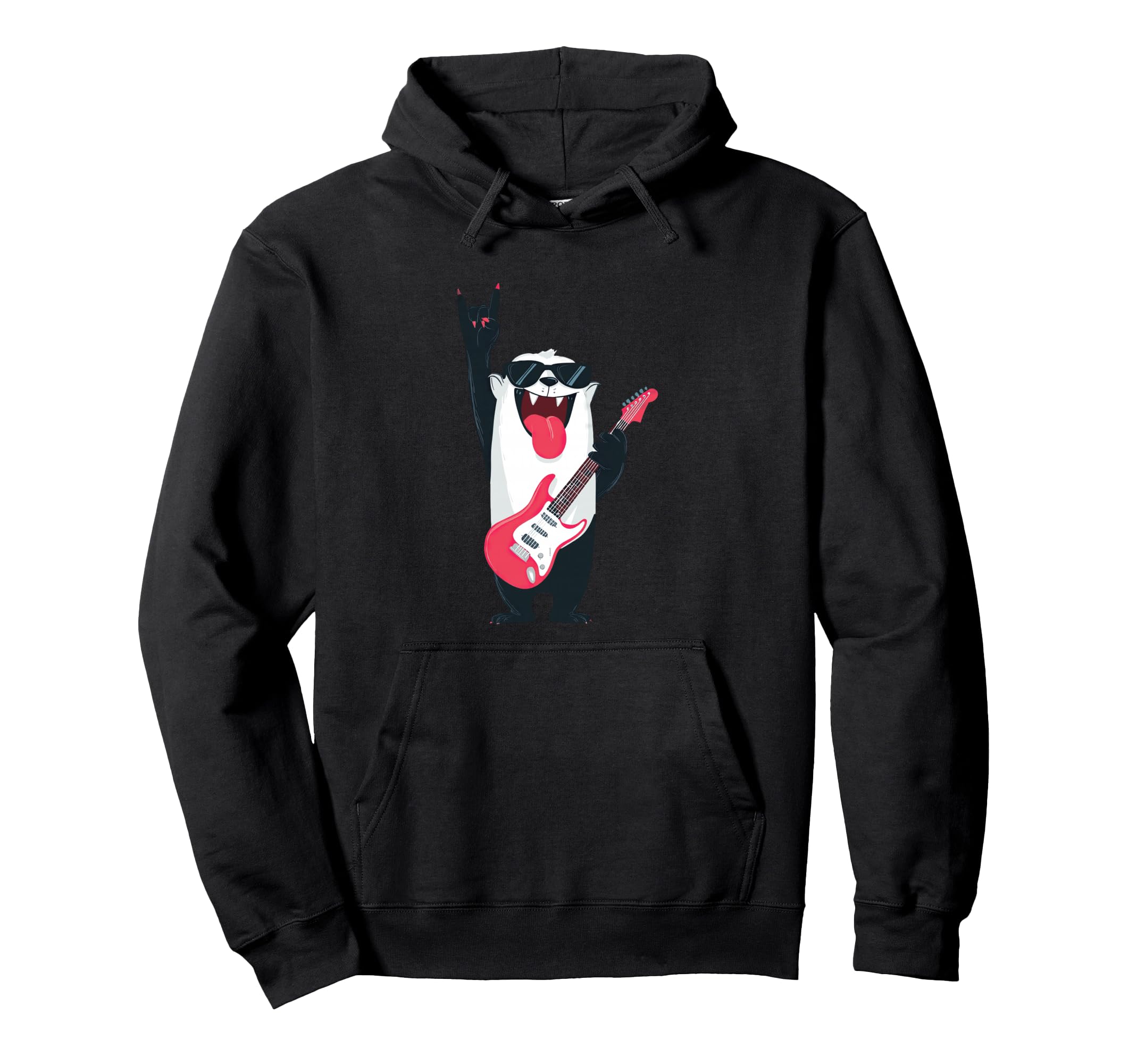 Funny Bear Guitarist Animal Music Lover Hoodie - Novelty Apparel Unisex - T-Shirt, Sweatshirt, Hoodie