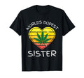Worlds Dopest Sister Heart Sunset Weed T-Shirt - Minimalist Print Unisex - T-Shirt, Sweatshirt, Hoodie