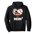 Mom Cubed Mom3 Mom Three Football Hoodie - Novelty Apparel for Adults - T-Shirt, Sweatshirt, Hoodie