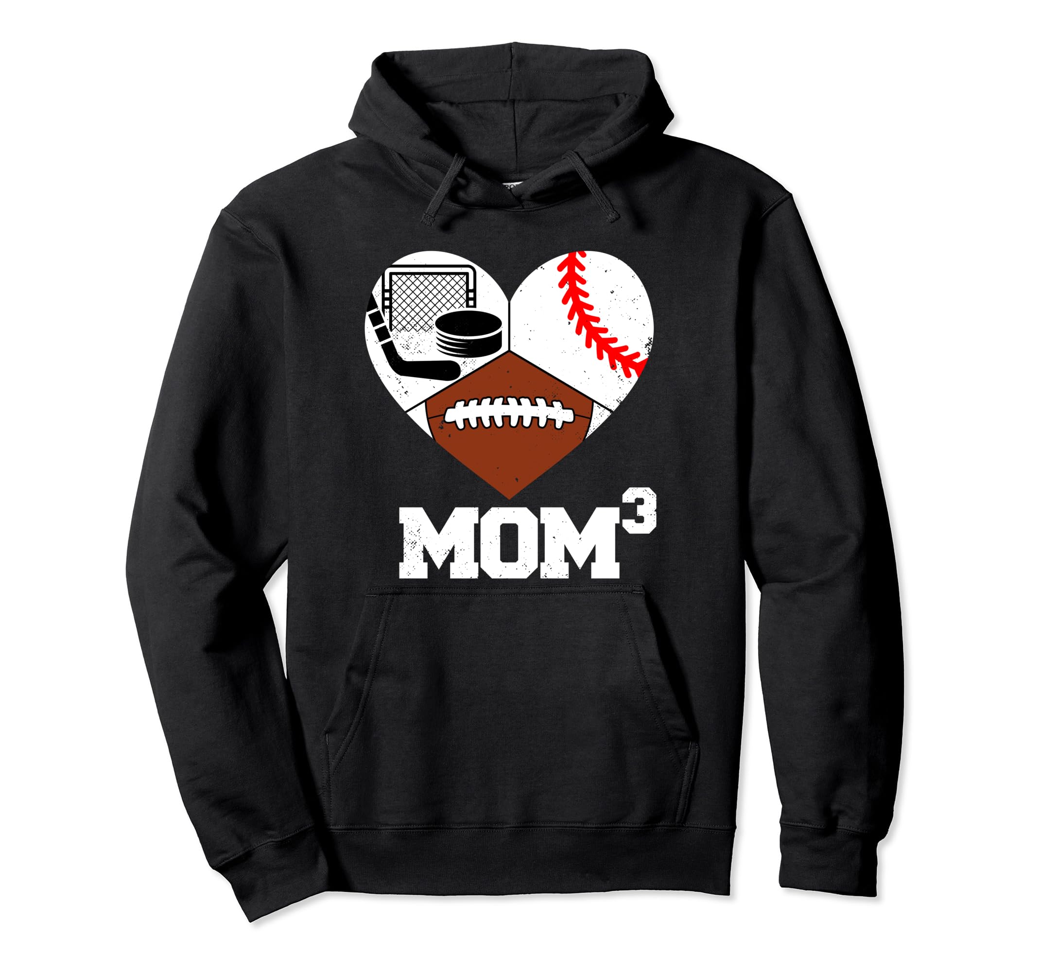 Mom Cubed Mom3 Mom Three Football Hoodie - Novelty Apparel for Adults - T-Shirt, Sweatshirt, Hoodie