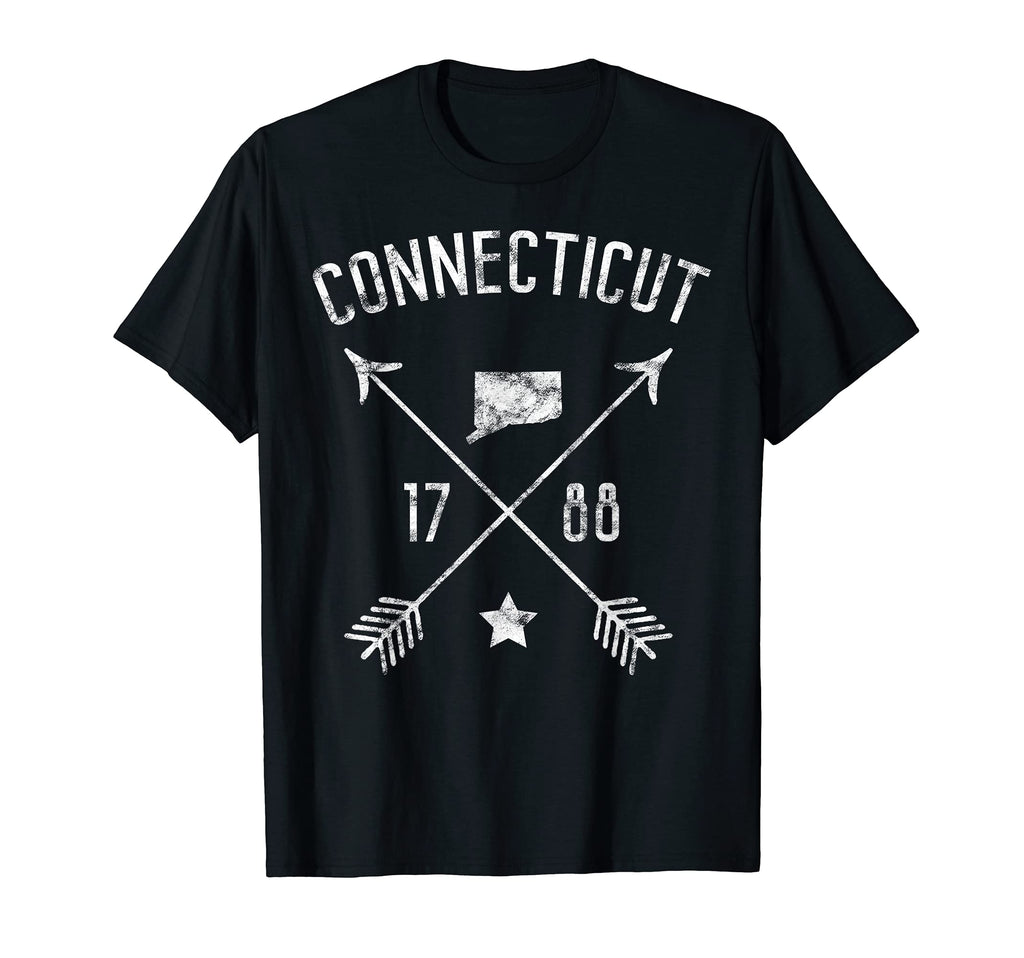 Connecticut Home State Outline Distressed T-Shirt - Graphic Print Men Women - T-Shirt, Sweatshirt, Hoodie
