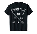 Connecticut Home State Outline Distressed T-Shirt - Graphic Print Men Women - T-Shirt, Sweatshirt, Hoodie