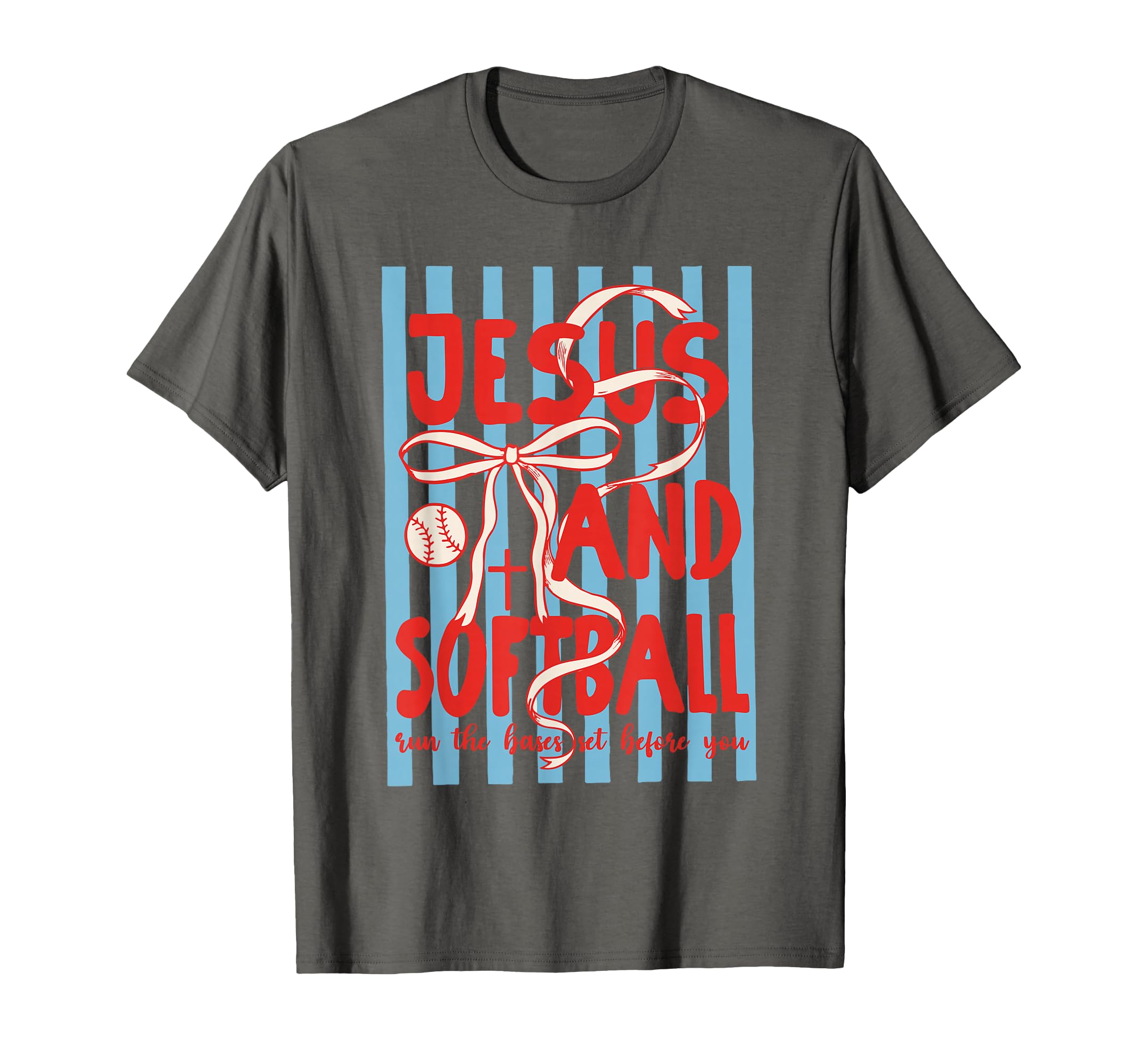 Jesus And Softball Coquette Game Day T-Shirt - Minimalist Print Men Women - T-Shirt, Sweatshirt, Hoodie