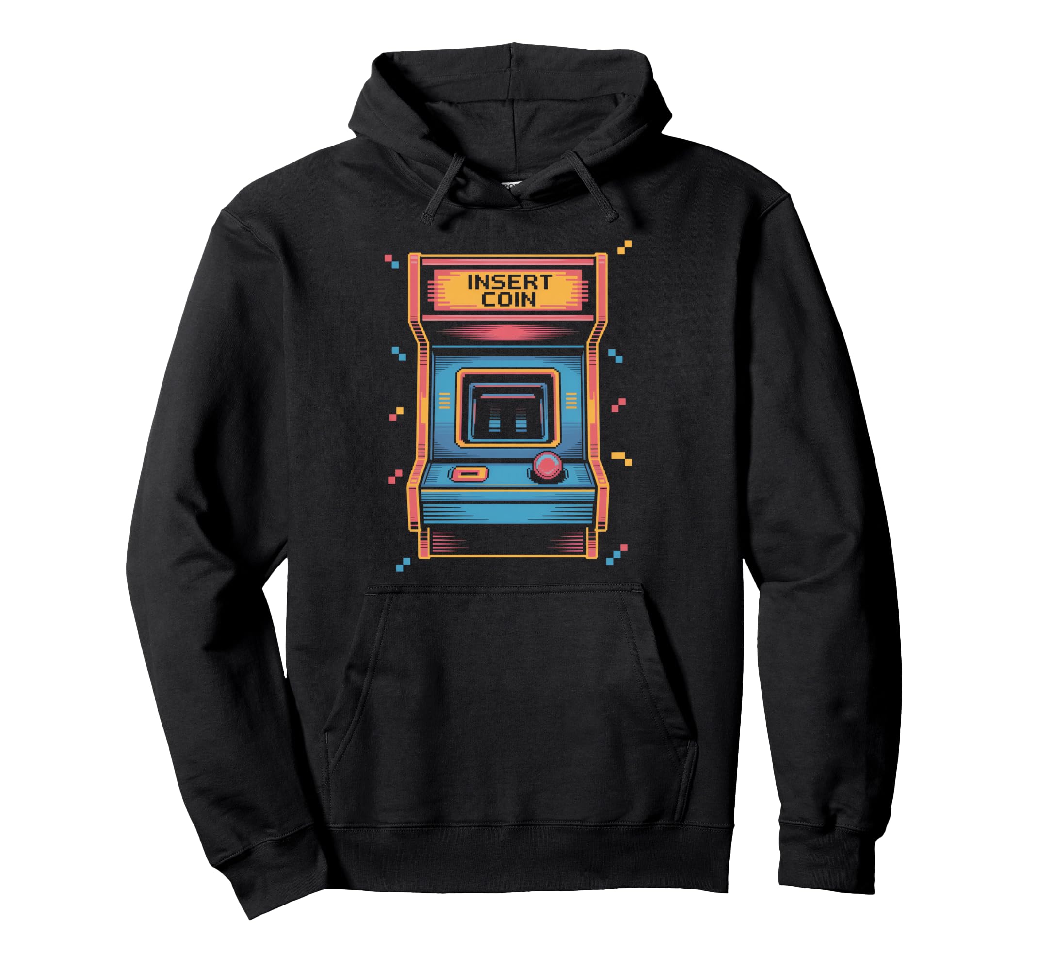 Insert Coin Arcade Cabinet Gaming Hoodie - Aesthetic Graphic Men Women - T-Shirt, Sweatshirt, Hoodie