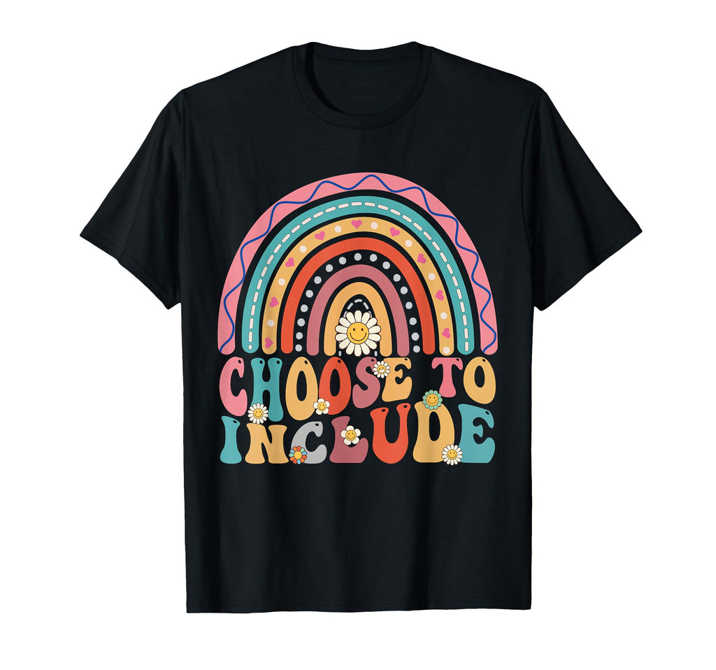 Choose To Include Autism Teacher Groovy T-Shirt - Custom Art Print Unisex - T-Shirt, Sweatshirt, Hoodie