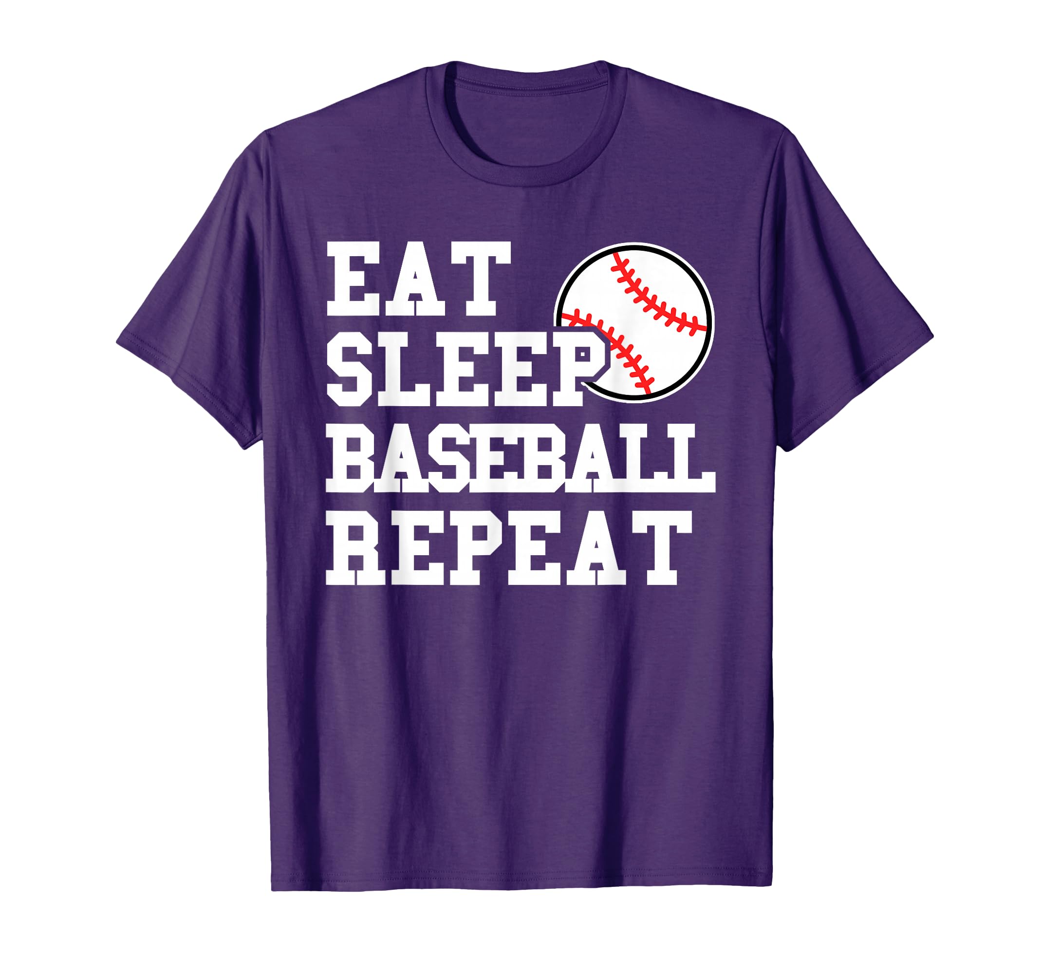Eat Sleep Baseball Repeat Mens T-Shirt - Trendy Graphic for Adults - T-Shirt, Sweatshirt, Hoodie