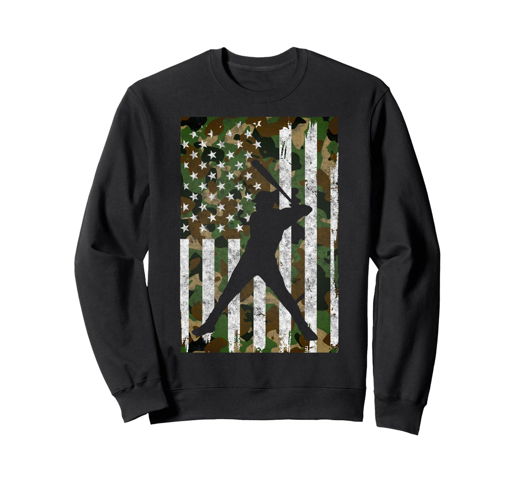 Baseball Us Camouflage Flag Baseball Sweatshirt - Custom Art Print Unisex - T-Shirt, Sweatshirt, Hoodie