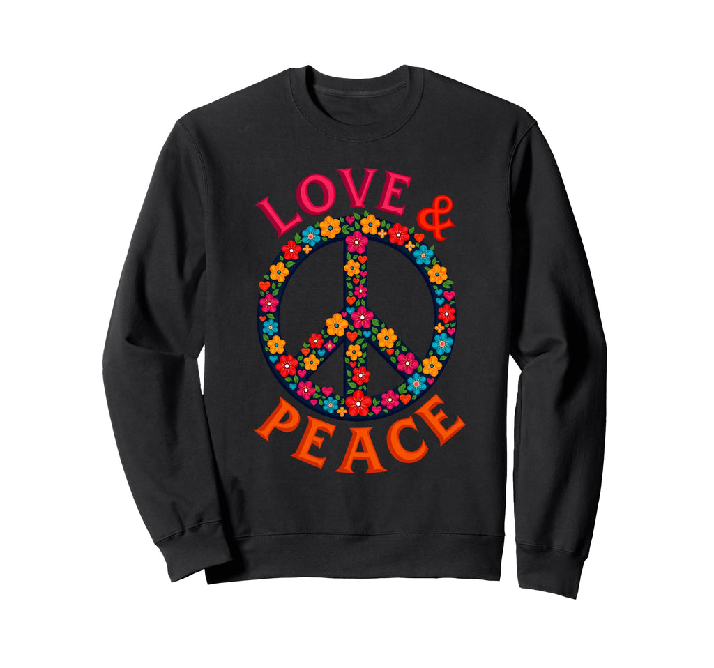 60S 70S Flower Power Groovy Love Sweatshirt - Casual Everyday Wear Unisex - T-Shirt, Sweatshirt, Hoodie