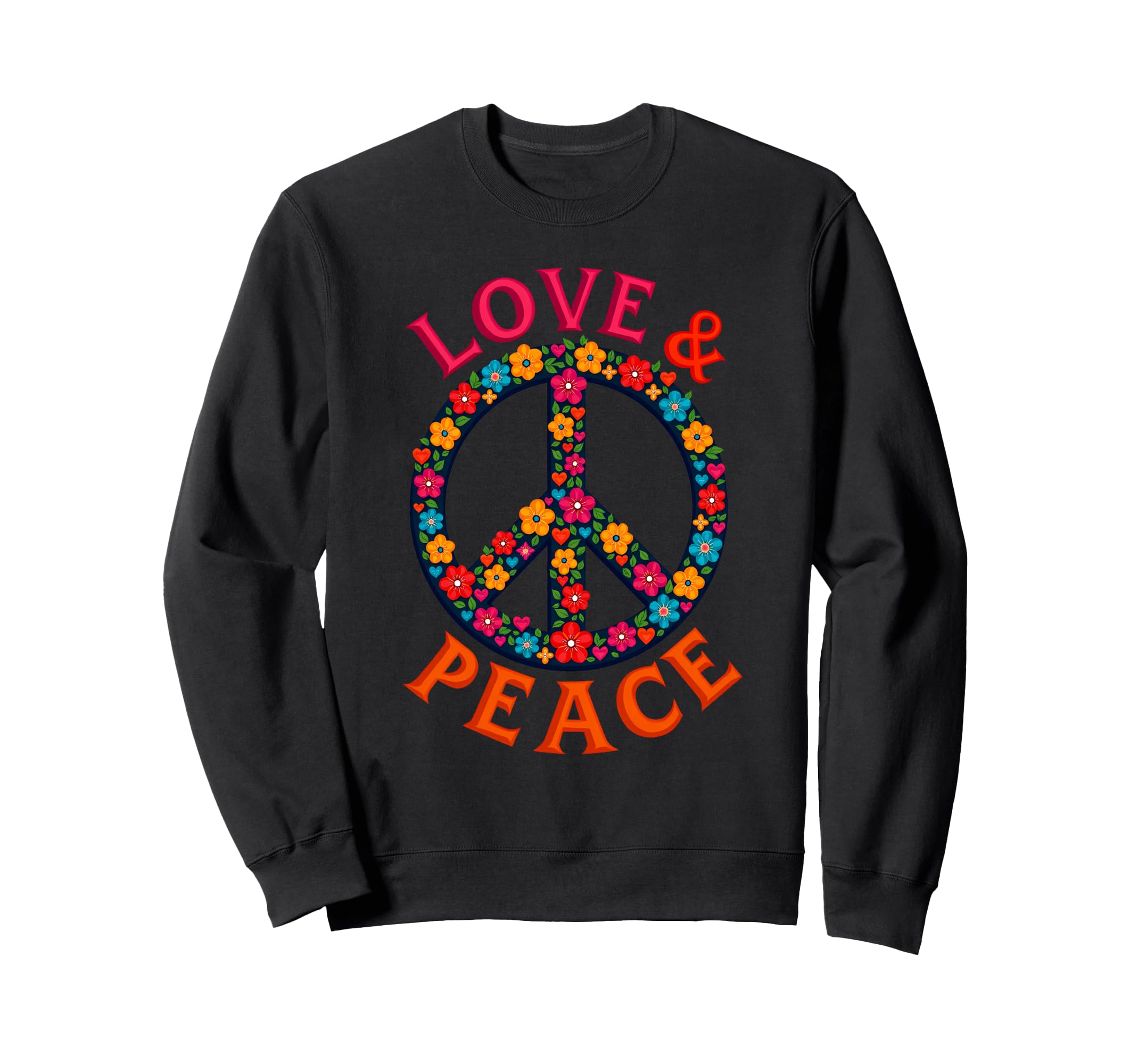 60S 70S Flower Power Groovy Love Sweatshirt - Casual Everyday Wear Unisex - T-Shirt, Sweatshirt, Hoodie