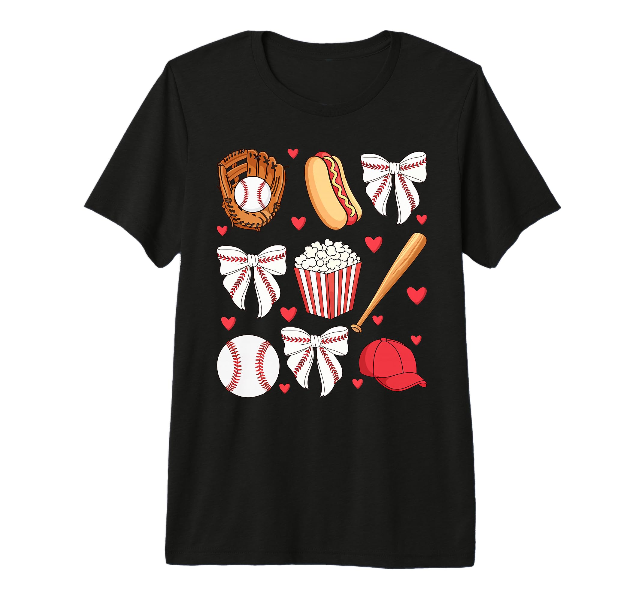 Baseball Bow Baseball Mom Mama Mothers T-Shirt - Novelty Apparel Unisex - T-Shirt, Sweatshirt, Hoodie