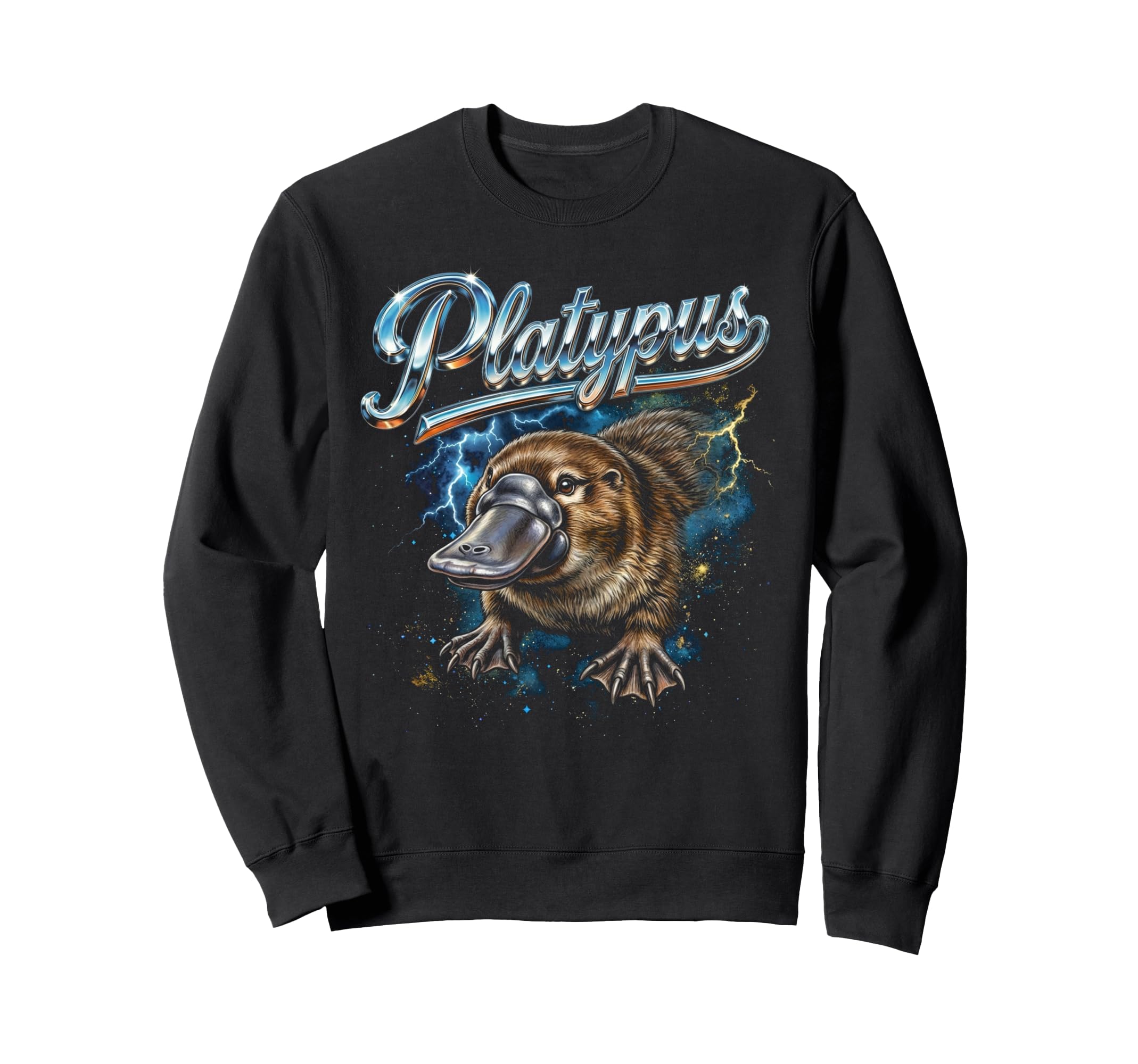 Platypus 90S Funny Platypus 80S Sweatshirt - Fun Novelty Design for Adults - T-Shirt, Sweatshirt, Hoodie