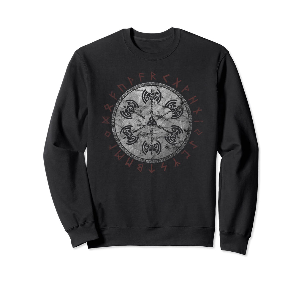 Viking Axes Runes And Sweatshirt - Fun Novelty Design for Adults - T-Shirt, Sweatshirt, Hoodie
