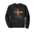 Cross Distressed 90S Goth Grunge Sweatshirt - Fun Novelty Design Unisex - T-Shirt, Sweatshirt, Hoodie