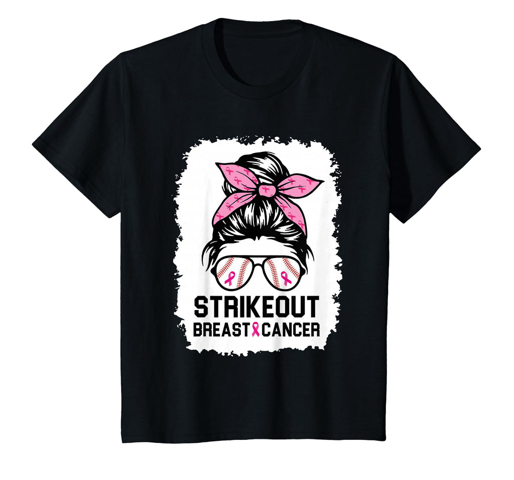 Strike Out Breast Cancer Baseball Mom T-Shirt - Minimalist Print Unisex - T-Shirt, Sweatshirt, Hoodie