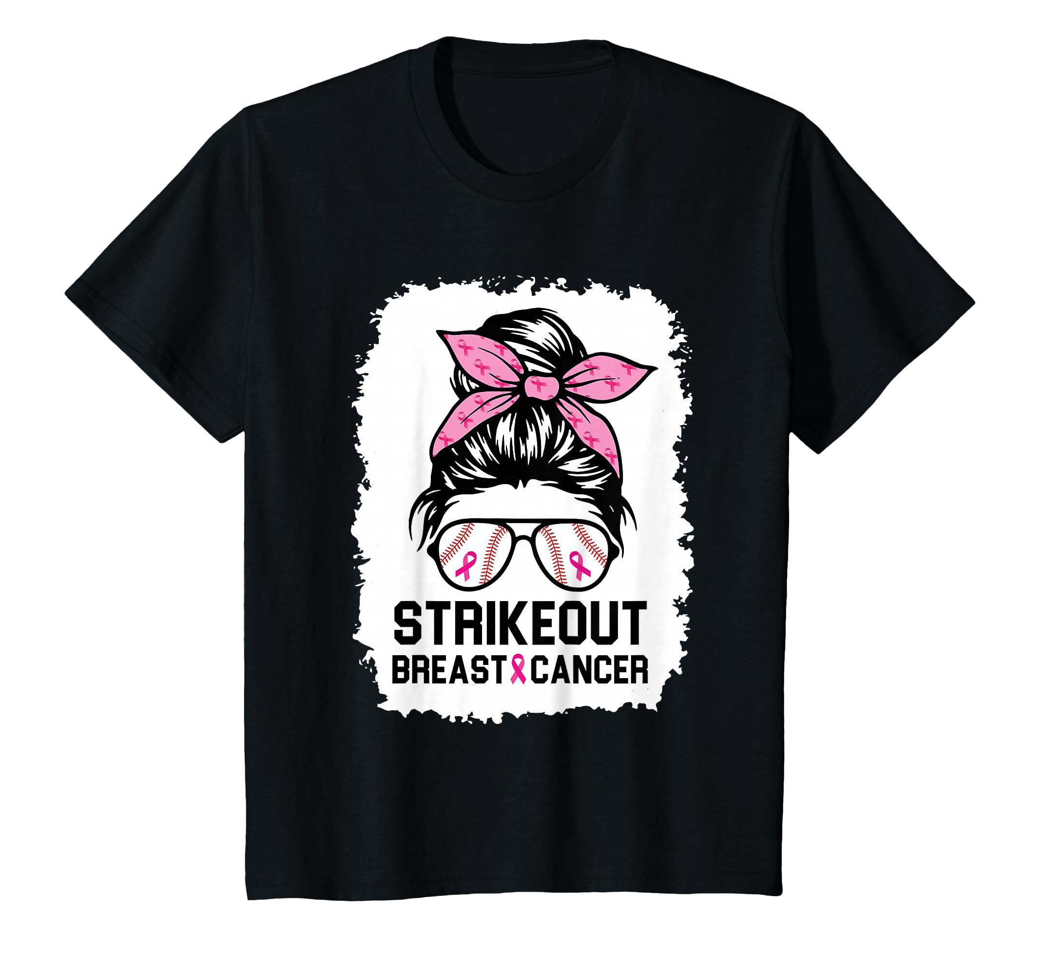 Strike Out Breast Cancer Baseball Mom T-Shirt - Minimalist Print Unisex - T-Shirt, Sweatshirt, Hoodie