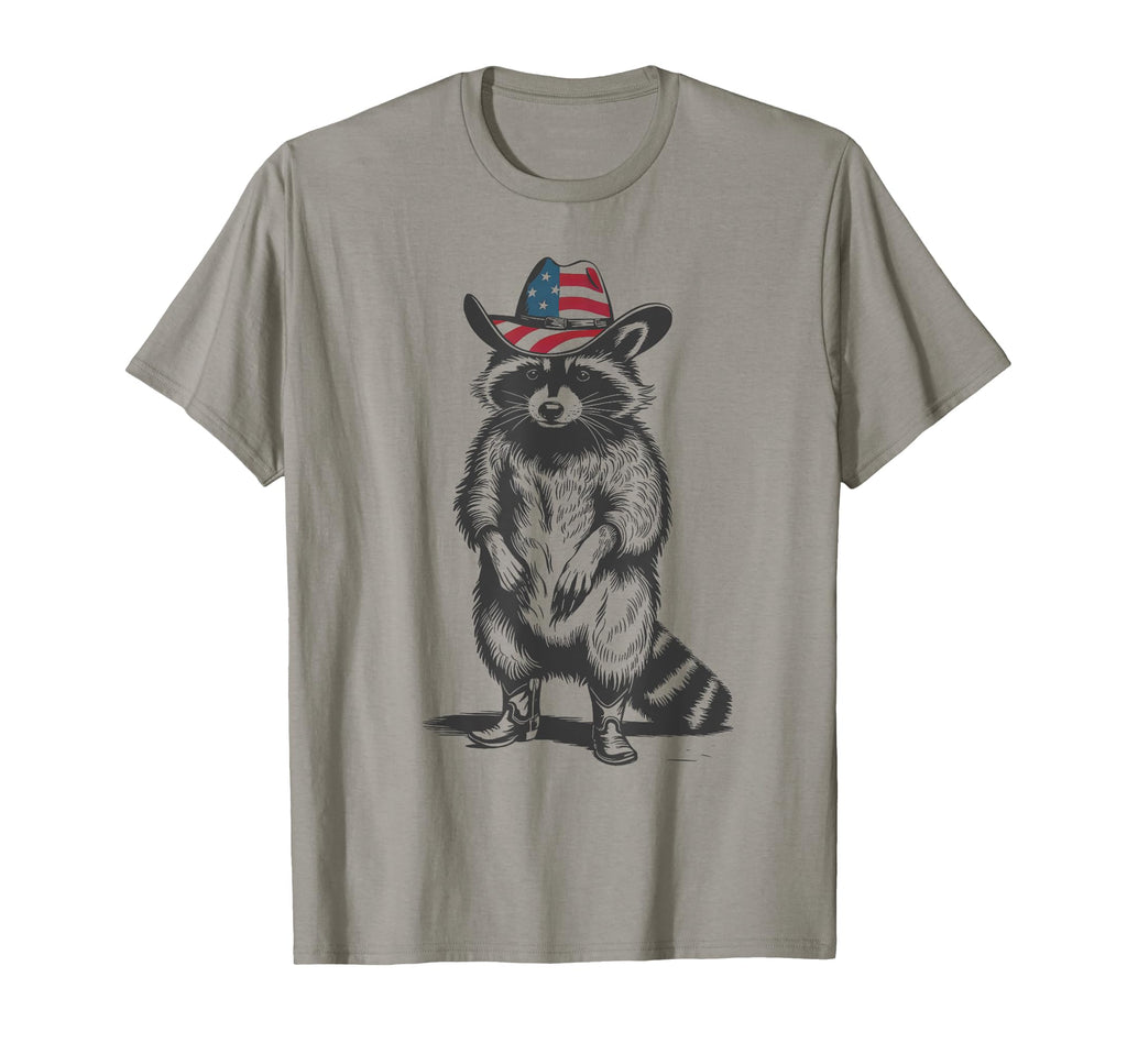 Racoon Trash Panda Cowboy Western T-Shirt - Custom Art Print Men Women - T-Shirt, Sweatshirt, Hoodie